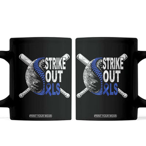 ALS Awareness Coffee Mug Blue Ribbon Baseball Strike Out ALS Support TS10 Black Print Your Wear