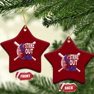 ALS Awareness Ceramic Ornament Blue Ribbon Baseball Strike Out ALS Support TS10 Print Your Wear