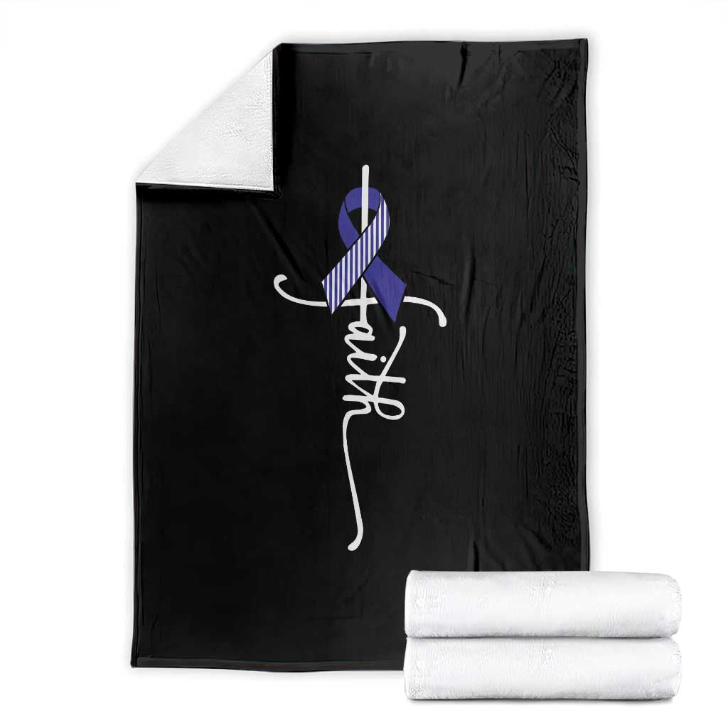 Faith ALS Awareness Throw Blanket Blue Ribbon Motivational TS10 Black Print Your Wear