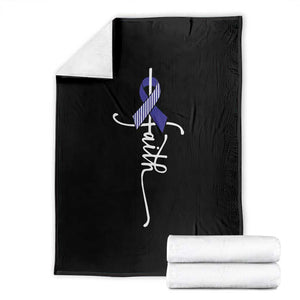 Faith ALS Awareness Throw Blanket Blue Ribbon Motivational TS10 Black Print Your Wear