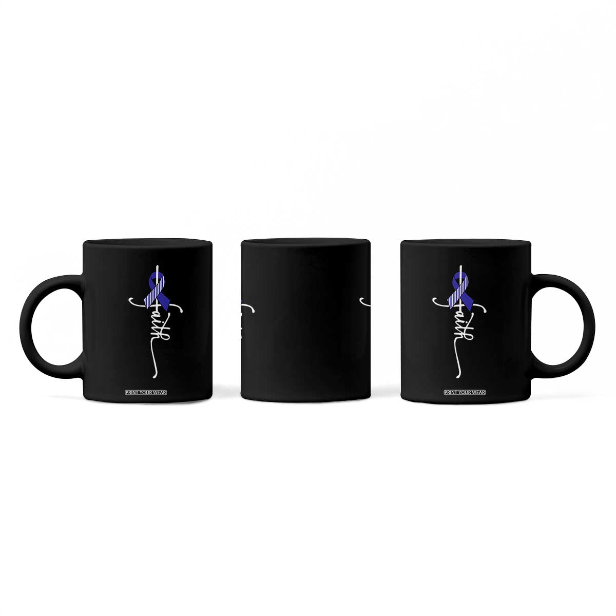 Faith ALS Awareness Coffee Mug Blue Ribbon Motivational TS10 Print Your Wear