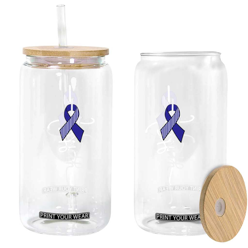 Faith ALS Awareness Glass Can Blue Ribbon Motivational TS10 Print Your Wear
