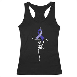Faith ALS Awareness Racerback Tank Top Blue Ribbon Motivational TS10 Black Print Your Wear