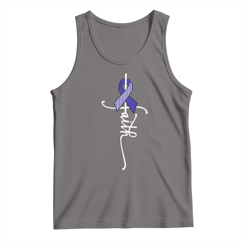 Faith ALS Awareness Tank Top Blue Ribbon Motivational TS10 Deep Heather Print Your Wear