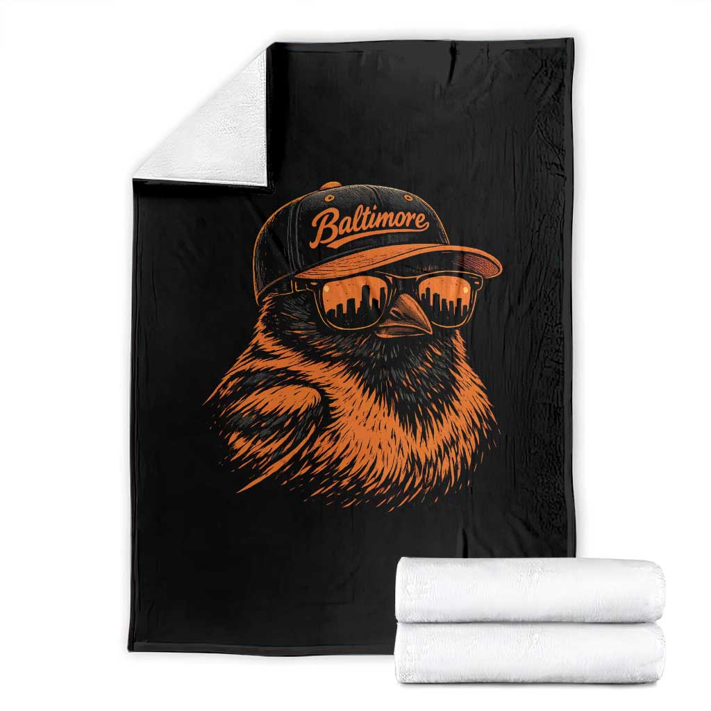 Retro Baltimore Throw Blanket City Pride Oriole With Sunglasses TS10 Black Print Your Wear