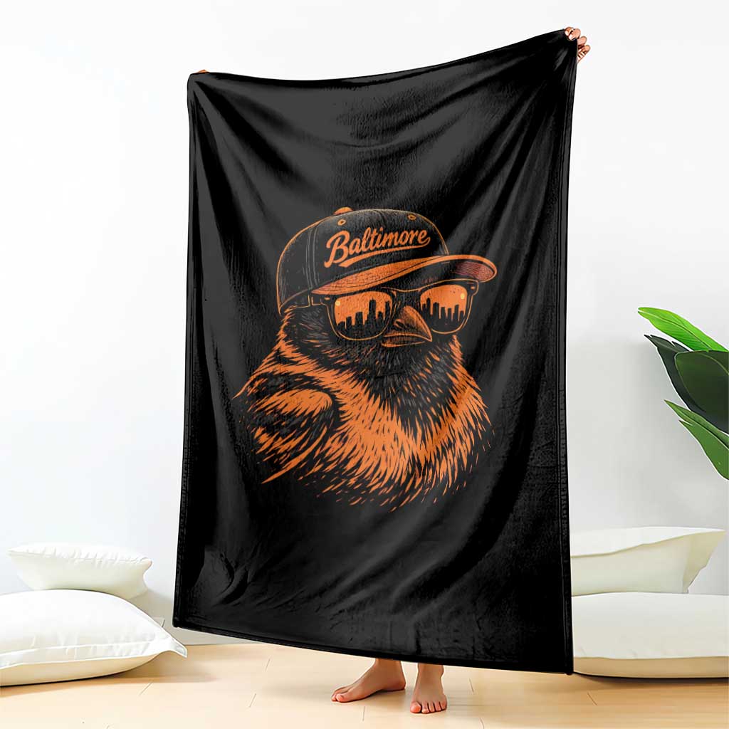 Retro Baltimore Throw Blanket City Pride Oriole With Sunglasses TS10 Print Your Wear