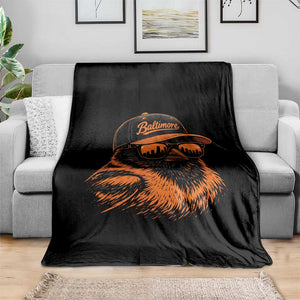 Retro Baltimore Throw Blanket City Pride Oriole With Sunglasses TS10 Print Your Wear