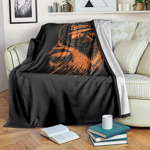 Retro Baltimore Throw Blanket City Pride Oriole With Sunglasses TS10 Print Your Wear