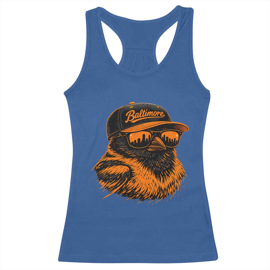 Retro Baltimore Racerback Tank Top City Pride Oriole With Sunglasses TS10 Royal Blue Print Your Wear