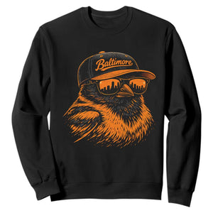Retro Baltimore Sweatshirt City Pride Oriole With Sunglasses TS10 Black Print Your Wear