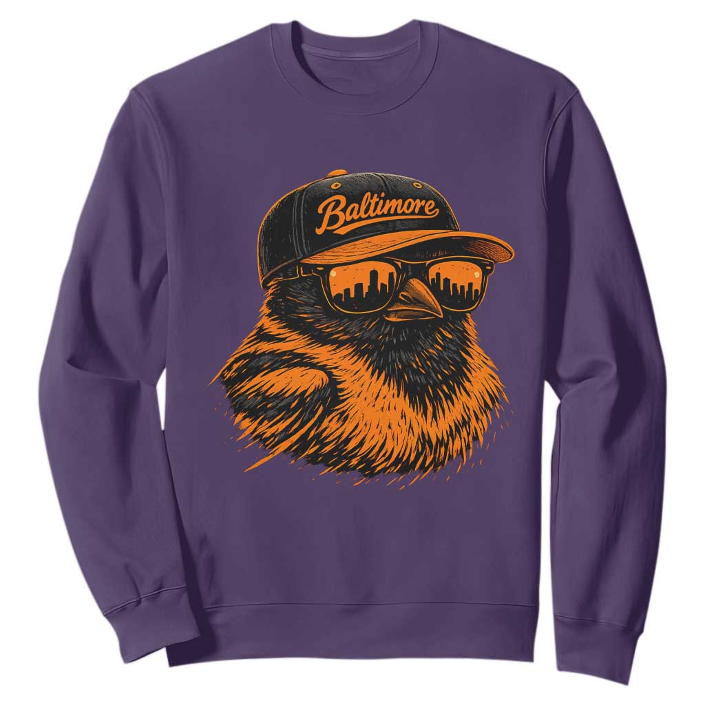 Retro Baltimore Sweatshirt City Pride Oriole With Sunglasses TS10 Purple Print Your Wear