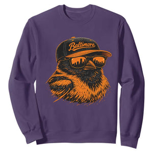Retro Baltimore Sweatshirt City Pride Oriole With Sunglasses TS10 Purple Print Your Wear