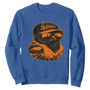 Retro Baltimore Sweatshirt City Pride Oriole With Sunglasses TS10 Royal Blue Print Your Wear
