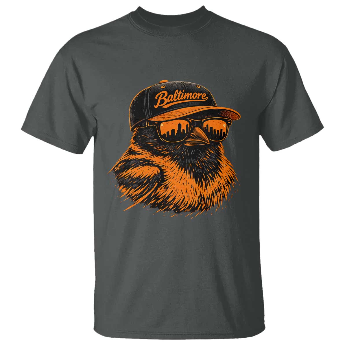 Retro Baltimore T Shirt City Pride Oriole With Sunglasses TS10 Dark Heather Print Your Wear