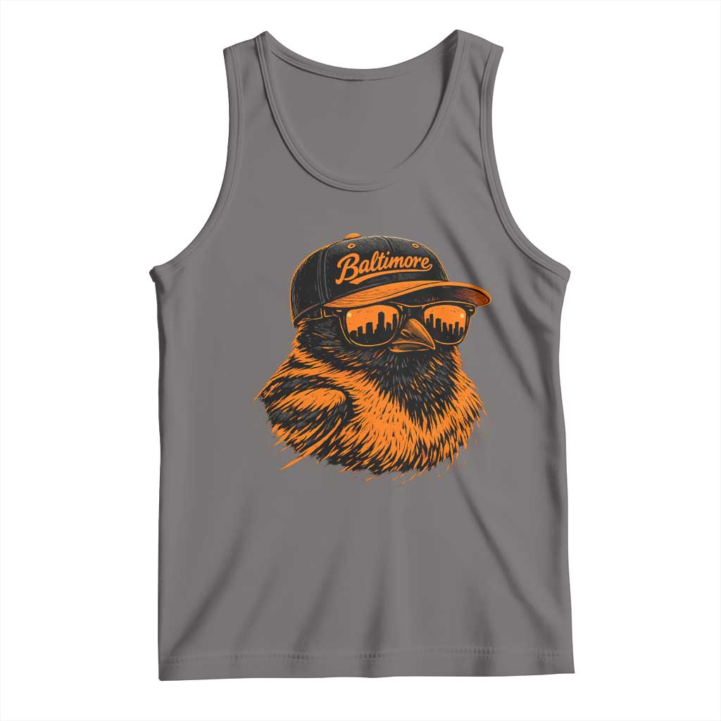Retro Baltimore Tank Top City Pride Oriole With Sunglasses TS10 Deep Heather Print Your Wear