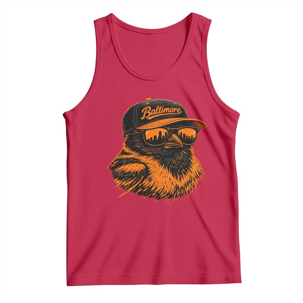 Retro Baltimore Tank Top City Pride Oriole With Sunglasses TS10 Red Print Your Wear