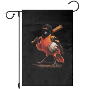 Oriole Baseball Player Garden Flag Retro Funny Bird Mascot Baseball Fans TS10 Black Print Your Wear