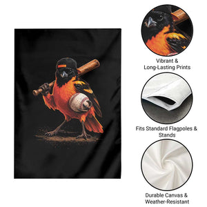 Oriole Baseball Player Garden Flag Retro Funny Bird Mascot Baseball Fans TS10 Print Your Wear