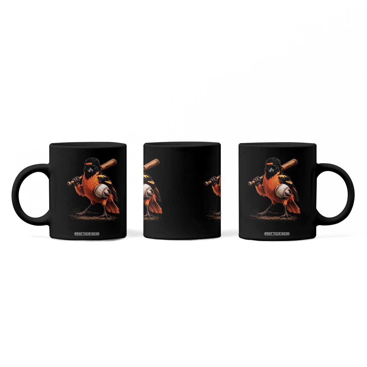 Oriole Baseball Player Coffee Mug Retro Funny Bird Mascot Baseball Fans TS10 Print Your Wear