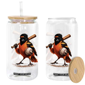 Oriole Baseball Player Glass Can Retro Funny Bird Mascot Baseball Fans TS10 Print Your Wear