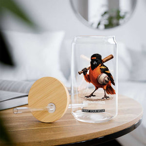Oriole Baseball Player Glass Can Retro Funny Bird Mascot Baseball Fans TS10 Print Your Wear