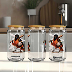 Oriole Baseball Player Glass Can Retro Funny Bird Mascot Baseball Fans TS10 Print Your Wear