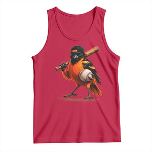 Oriole Baseball Player Tank Top Retro Funny Bird Mascot Baseball Fans TS10 Red Print Your Wear