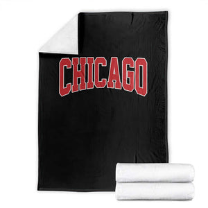 Retro Chicago Throw Blanket Vintage Chicago Throwback Athletic Sports Style 80s 90s TS10 Black Print Your Wear