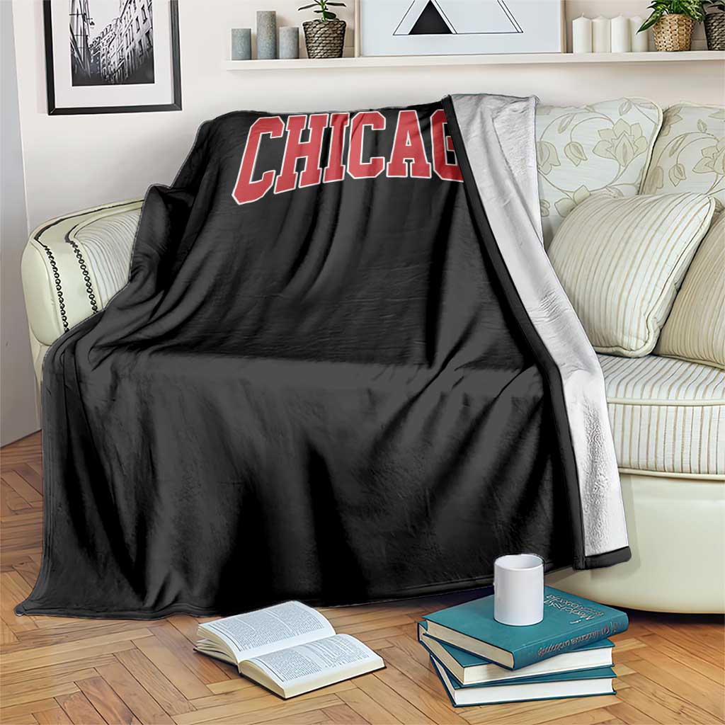 Retro Chicago Throw Blanket Vintage Chicago Throwback Athletic Sports Style 80s 90s TS10 Print Your Wear