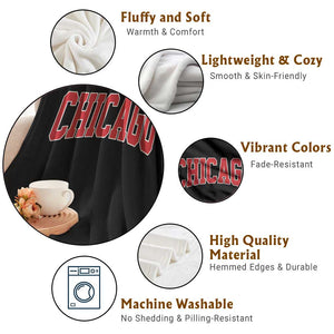 Retro Chicago Throw Blanket Vintage Chicago Throwback Athletic Sports Style 80s 90s TS10 Print Your Wear