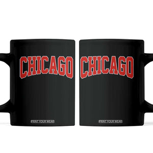 Retro Chicago Coffee Mug Vintage Chicago Throwback Athletic Sports Style 80s 90s TS10 Black Print Your Wear