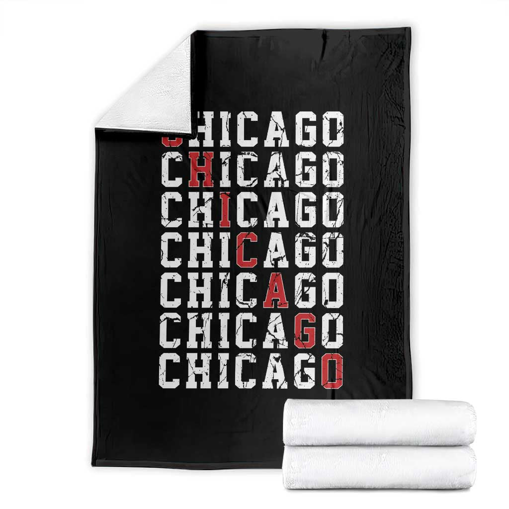 Vintage Chicago Throw Blanket Retro Distressed Classic Chicago TS10 Black Print Your Wear
