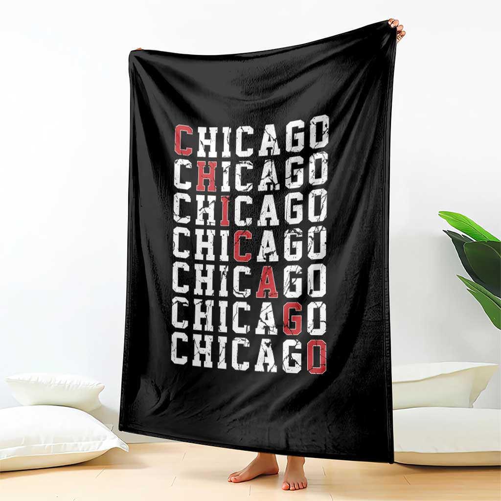 Vintage Chicago Throw Blanket Retro Distressed Classic Chicago TS10 Print Your Wear