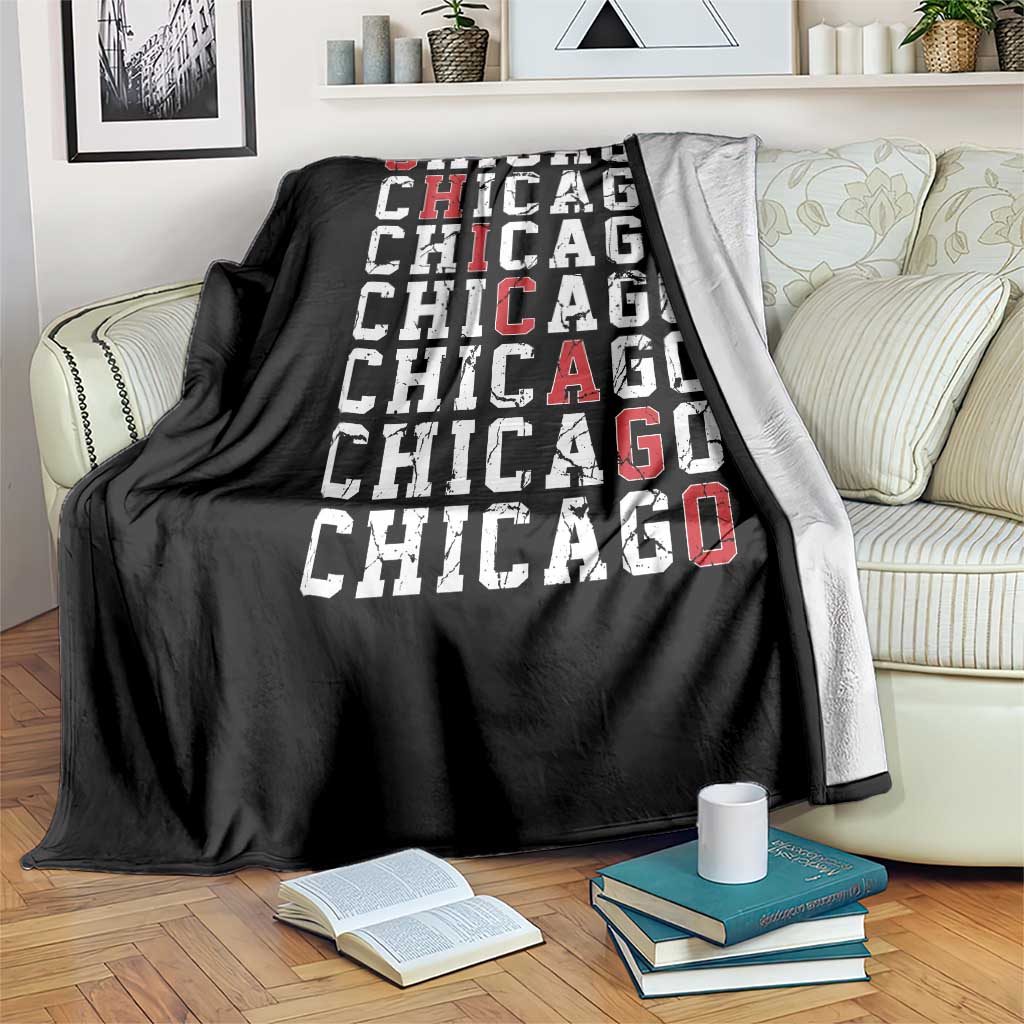 Vintage Chicago Throw Blanket Retro Distressed Classic Chicago TS10 Print Your Wear