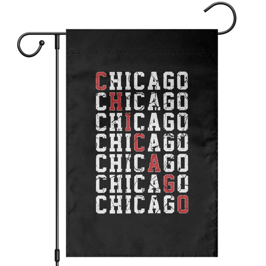 Vintage Chicago Garden Flag Retro Distressed Classic Chicago TS10 Black Print Your Wear