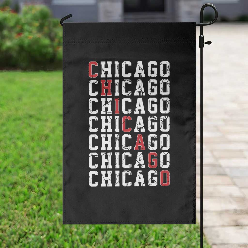 Vintage Chicago Garden Flag Retro Distressed Classic Chicago TS10 Print Your Wear