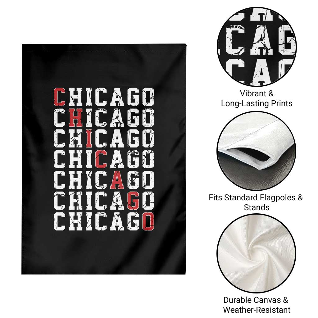 Vintage Chicago Garden Flag Retro Distressed Classic Chicago TS10 Print Your Wear