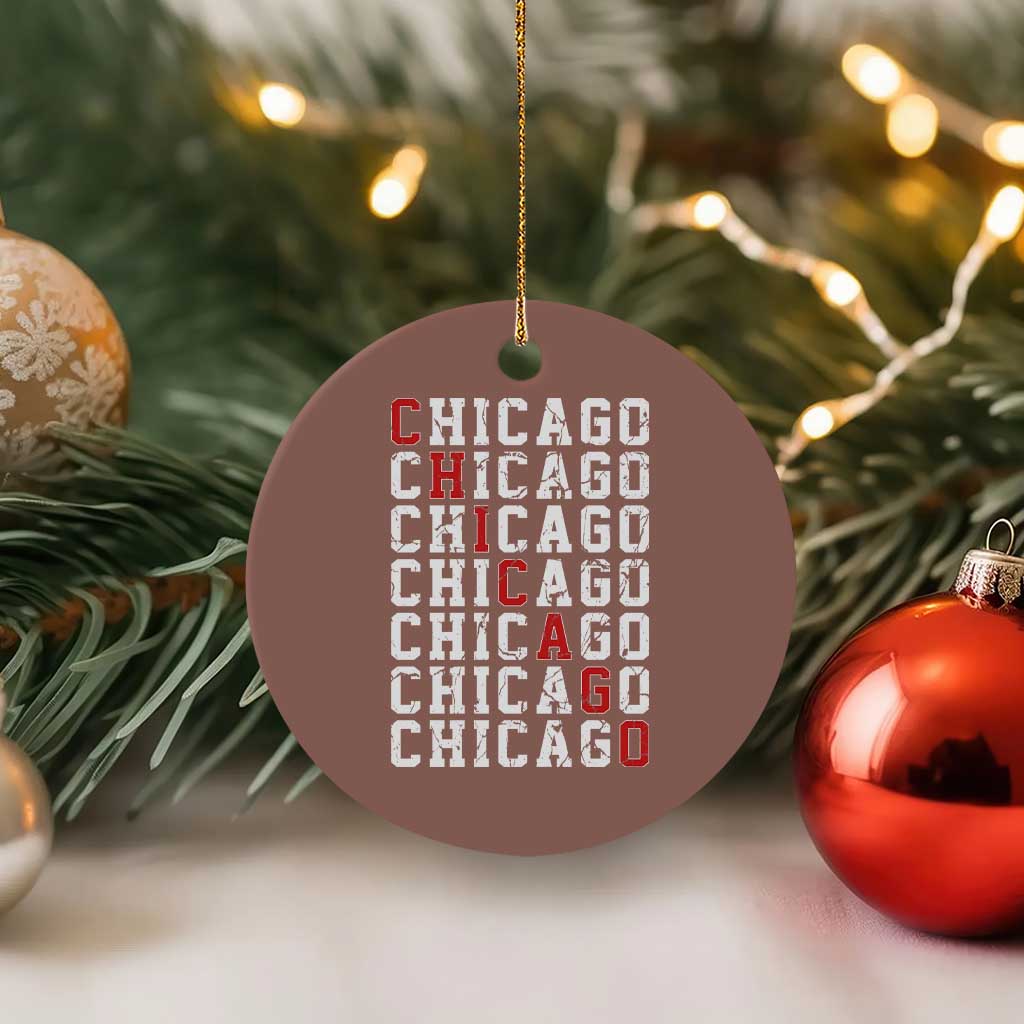 Vintage Chicago Ceramic Ornament Retro Distressed Classic Chicago TS10 1pc Mocha Print Your Wear