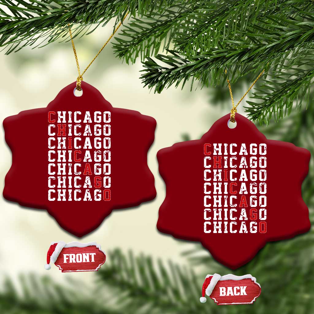 Vintage Chicago Ceramic Ornament Retro Distressed Classic Chicago TS10 Print Your Wear