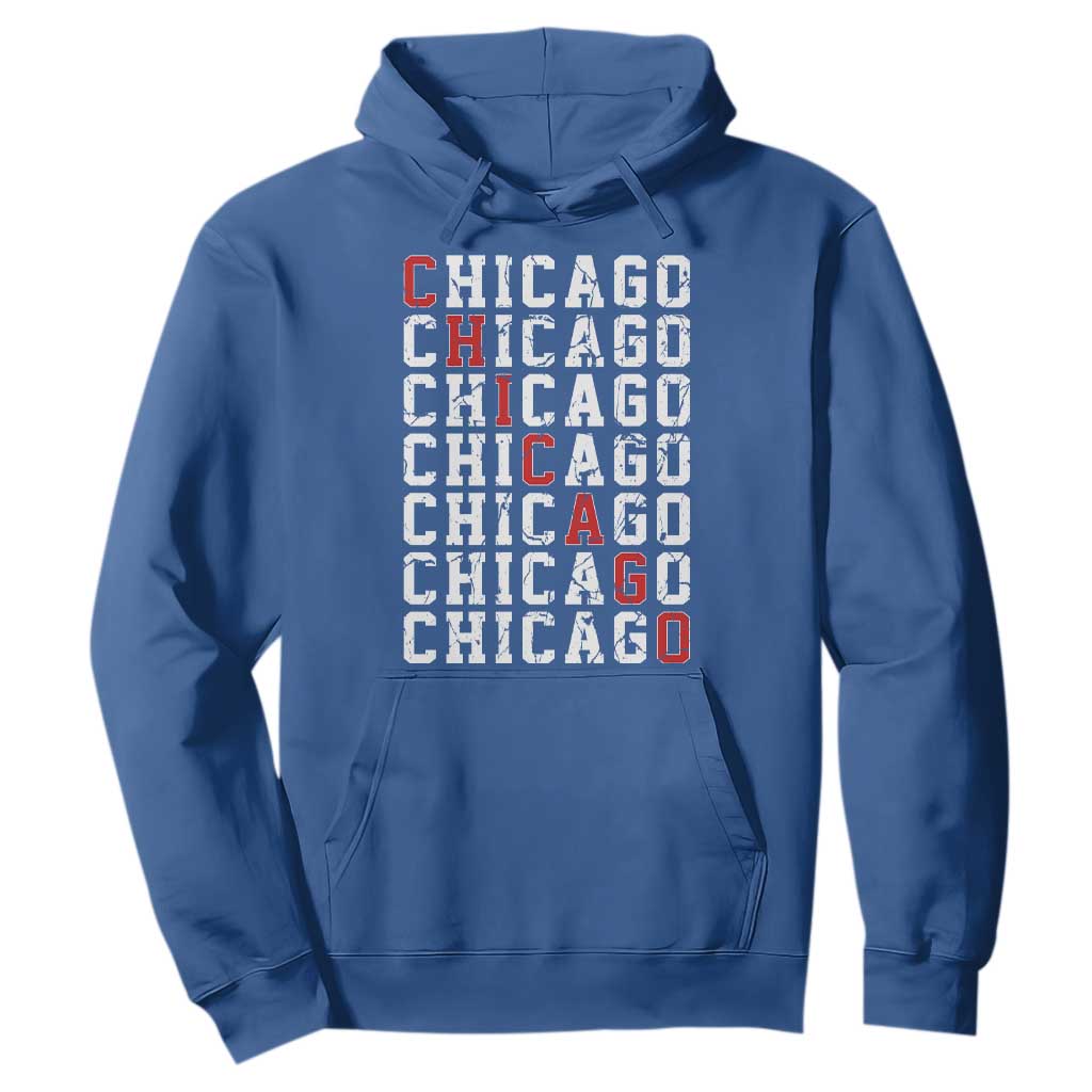 Vintage Chicago Hoodie Retro Distressed Classic Chicago TS10 Royal Blue Print Your Wear