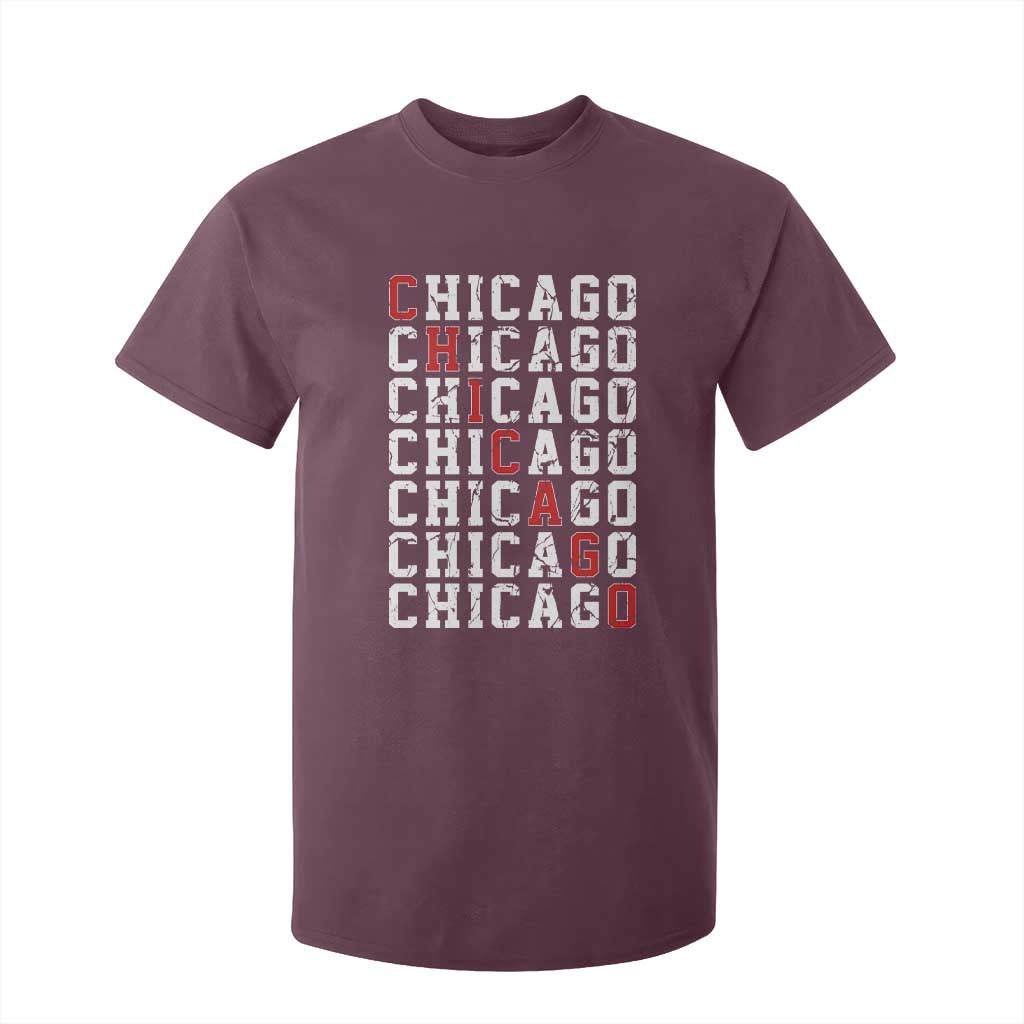 Vintage Chicago T Shirt For Kid Retro Distressed Classic Chicago TS10 Maroon Print Your Wear