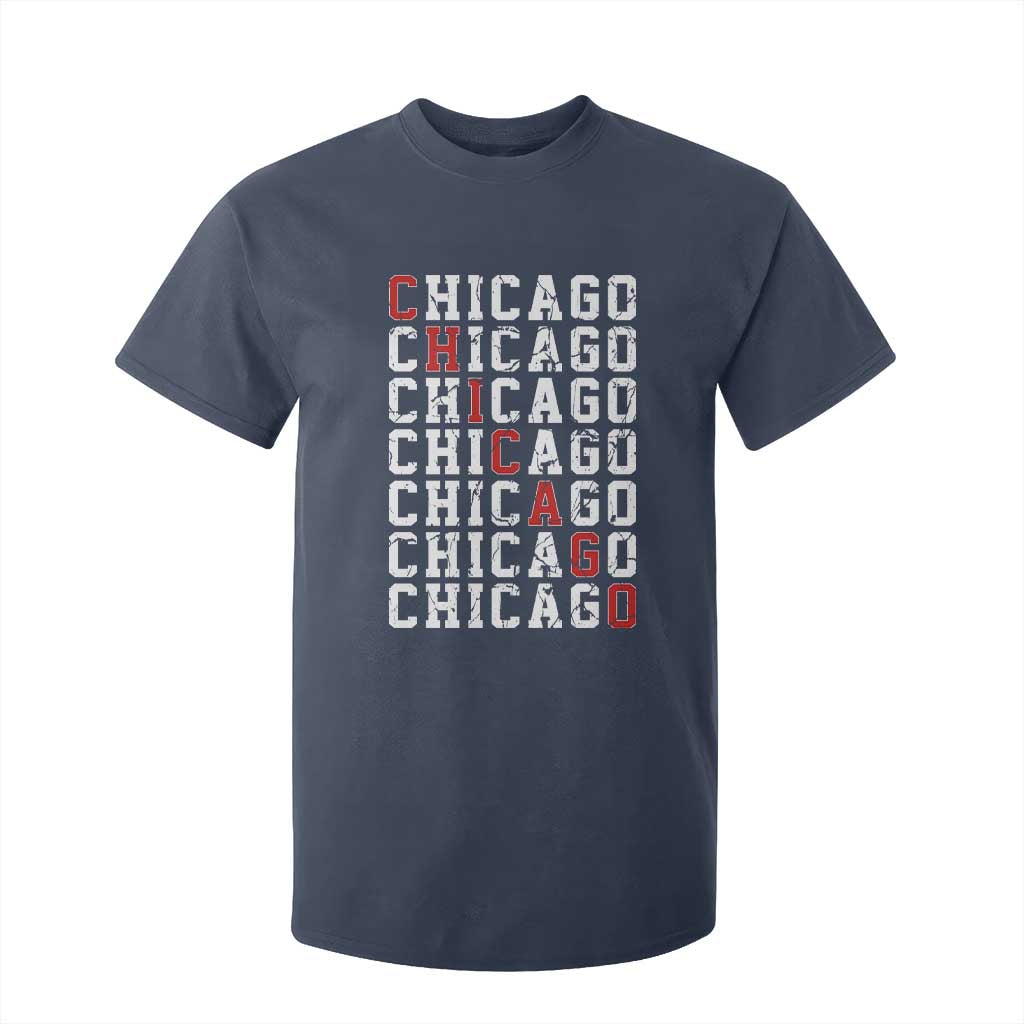 Vintage Chicago T Shirt For Kid Retro Distressed Classic Chicago TS10 Navy Print Your Wear