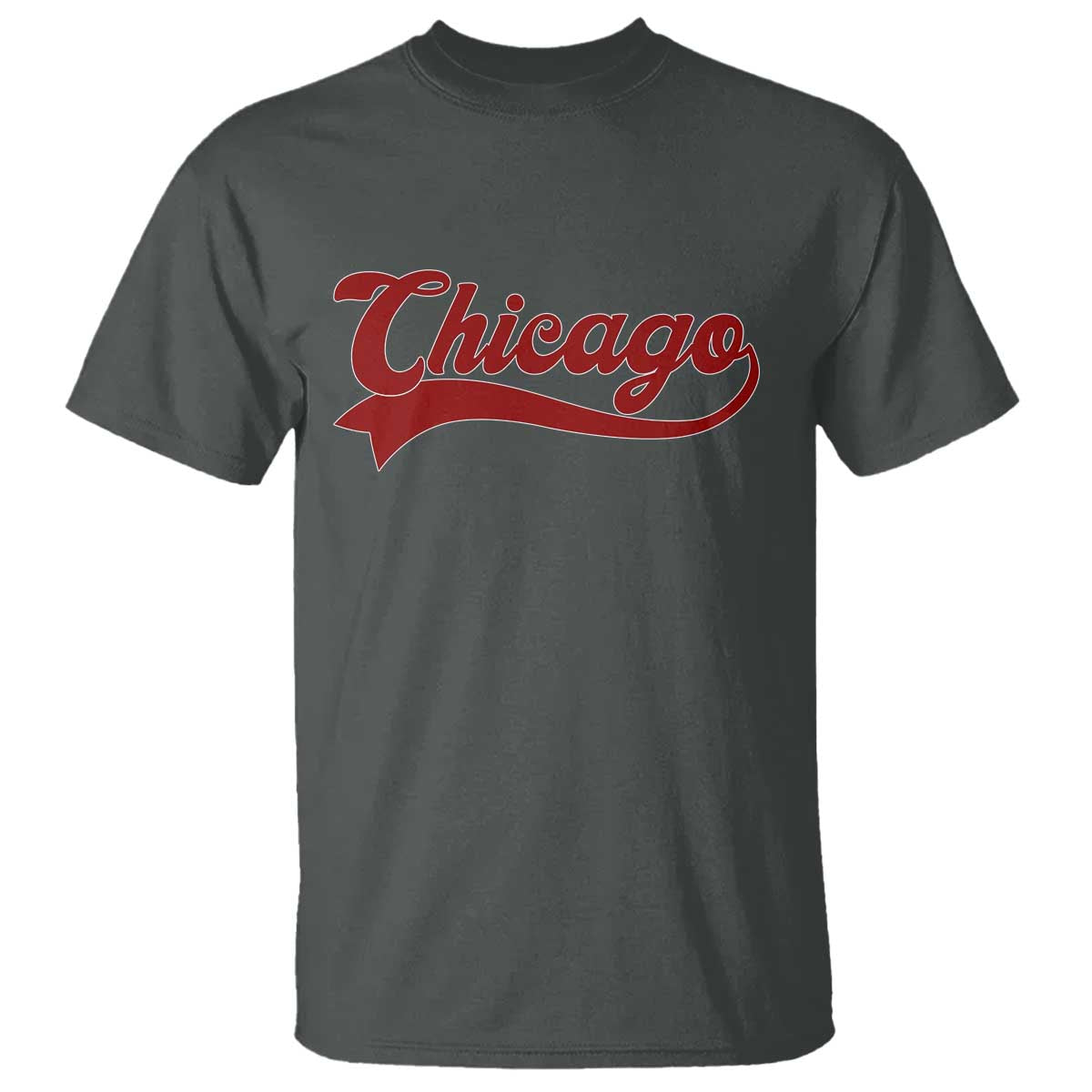 Retro Chicago T Shirt Varsity Script Vintage Sports Jersey Style 80s 90s TS10 Dark Heather Print Your Wear