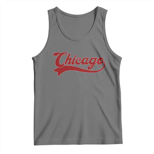Retro Chicago Tank Top Varsity Script Vintage Sports Jersey Style 80s 90s TS10 Black Heather Print Your Wear