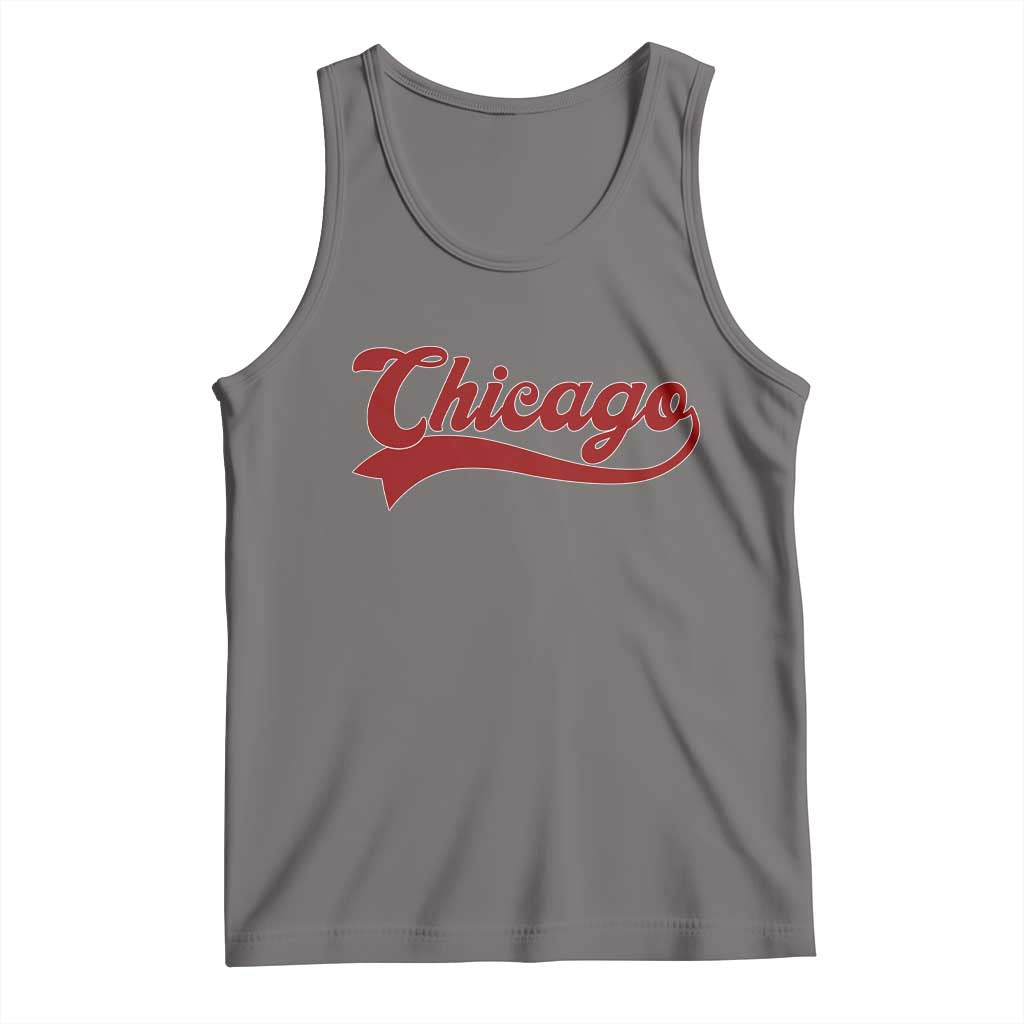 Retro Chicago Tank Top Varsity Script Vintage Sports Jersey Style 80s 90s TS10 Deep Heather Print Your Wear