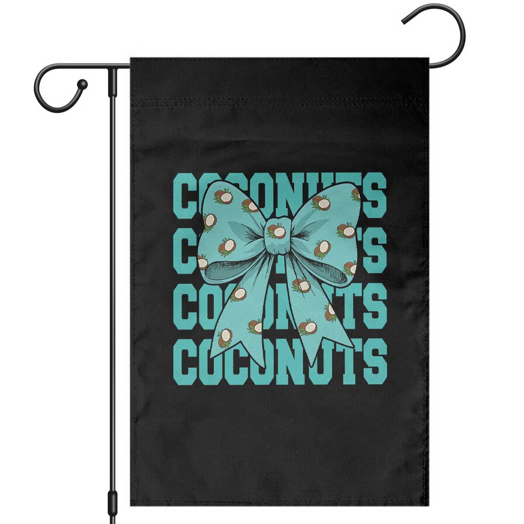 Retro Coconuts Coquette Bow Garden Flag Summer Beach Coconut Fruit Humor TS10 Black Print Your Wear