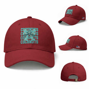 Retro Coconuts Coquette Bow Baseball Cap Summer Beach Coconut Fruit Humor TS10 Baseball Cap Universal Fit Cherry Red Print Your Wear