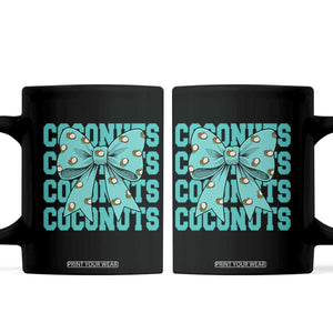 Retro Coconuts Coquette Bow Coffee Mug Summer Beach Coconut Fruit Humor TS10 Black Print Your Wear