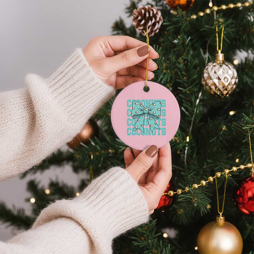Retro Coconuts Coquette Bow Ceramic Ornament Summer Beach Coconut Fruit Humor TS10 1pc Light Pink Print Your Wear