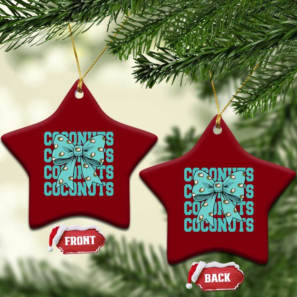 Retro Coconuts Coquette Bow Ceramic Ornament Summer Beach Coconut Fruit Humor TS10 Print Your Wear
